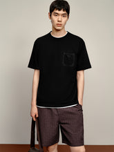 Men's Black T-Shirt with Graphic Pocket